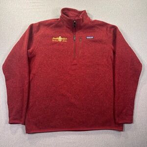Patagonia Better Sweater 1/4 Zip Mens XL Red Pullover Fleece Jacket LOGO
